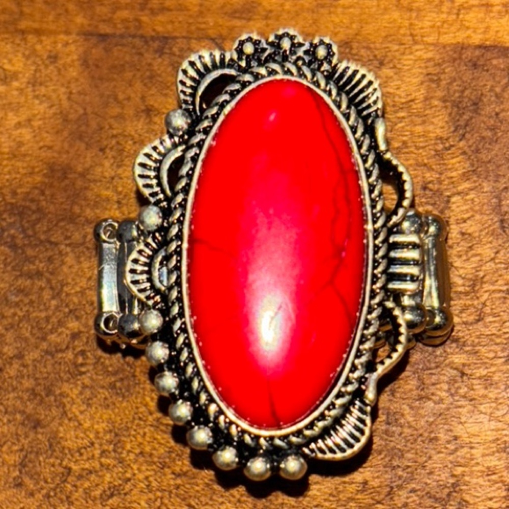 Vintage Red Stone Gold Ring